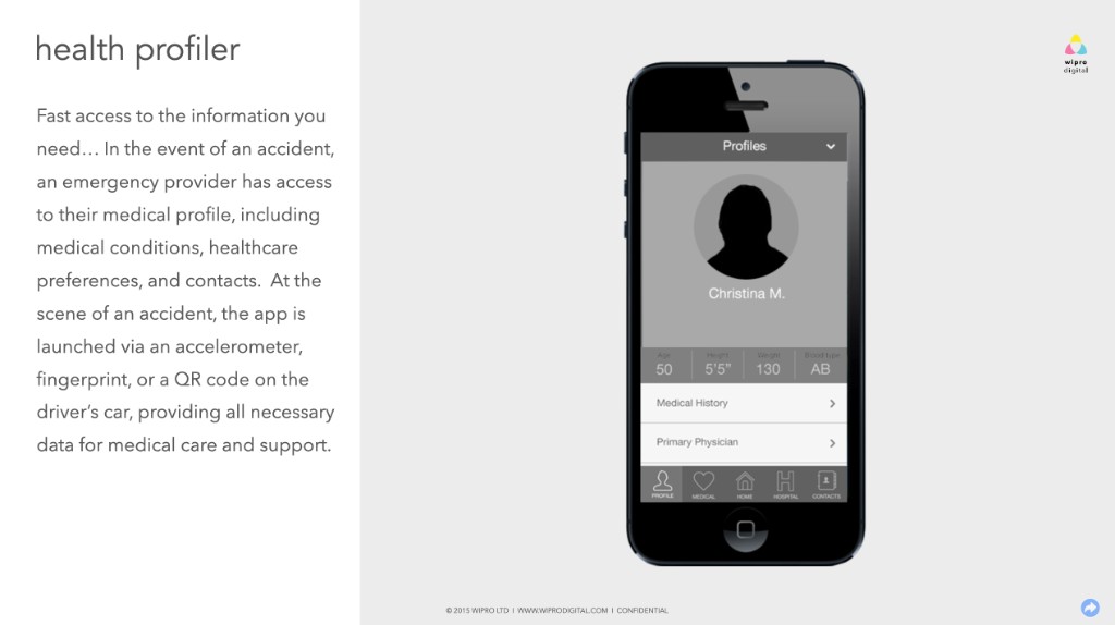 Health Profiler app mockup.